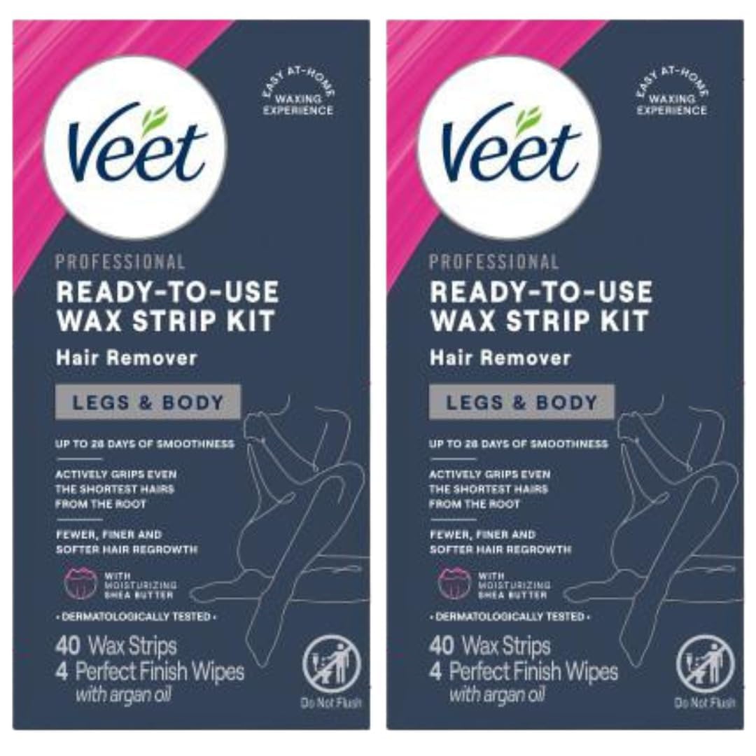 Veet leg and body wax strips deliver close-root removal for smooth skin.