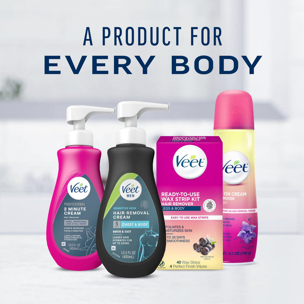 Veet Men after using the cream reveals smooth skin.