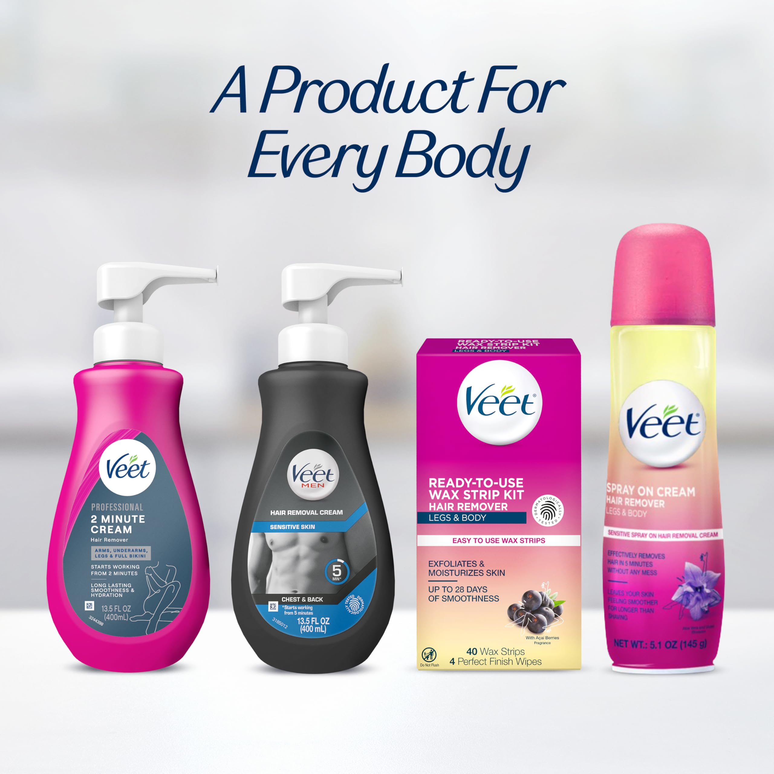 Fast results and smooth skin without shaving or waxing hassles with Veet 2 Minute Cream.