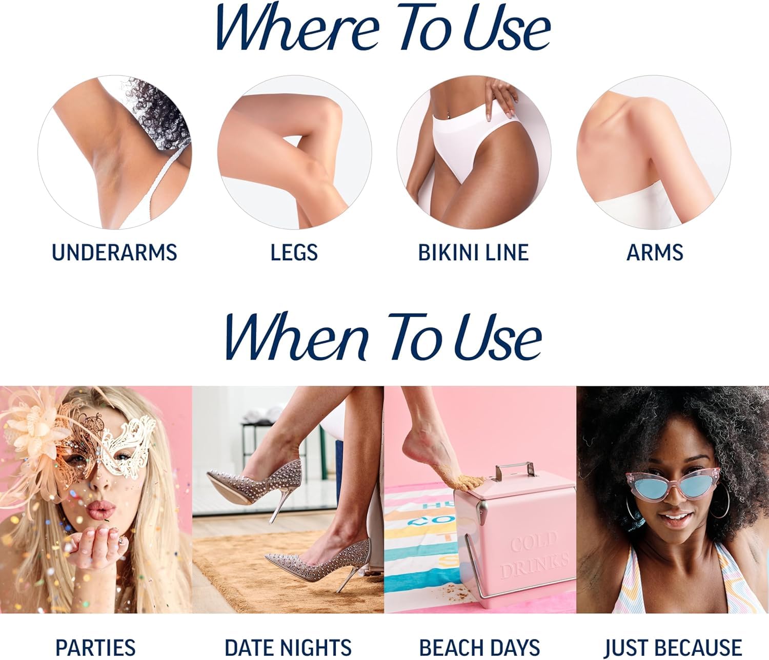 Veet ready-to-use wax strips remove hair close to root without heating.
