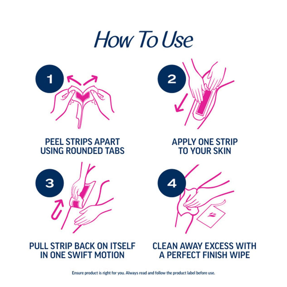 Veet wax-strip kit in home setting for convenient grooming