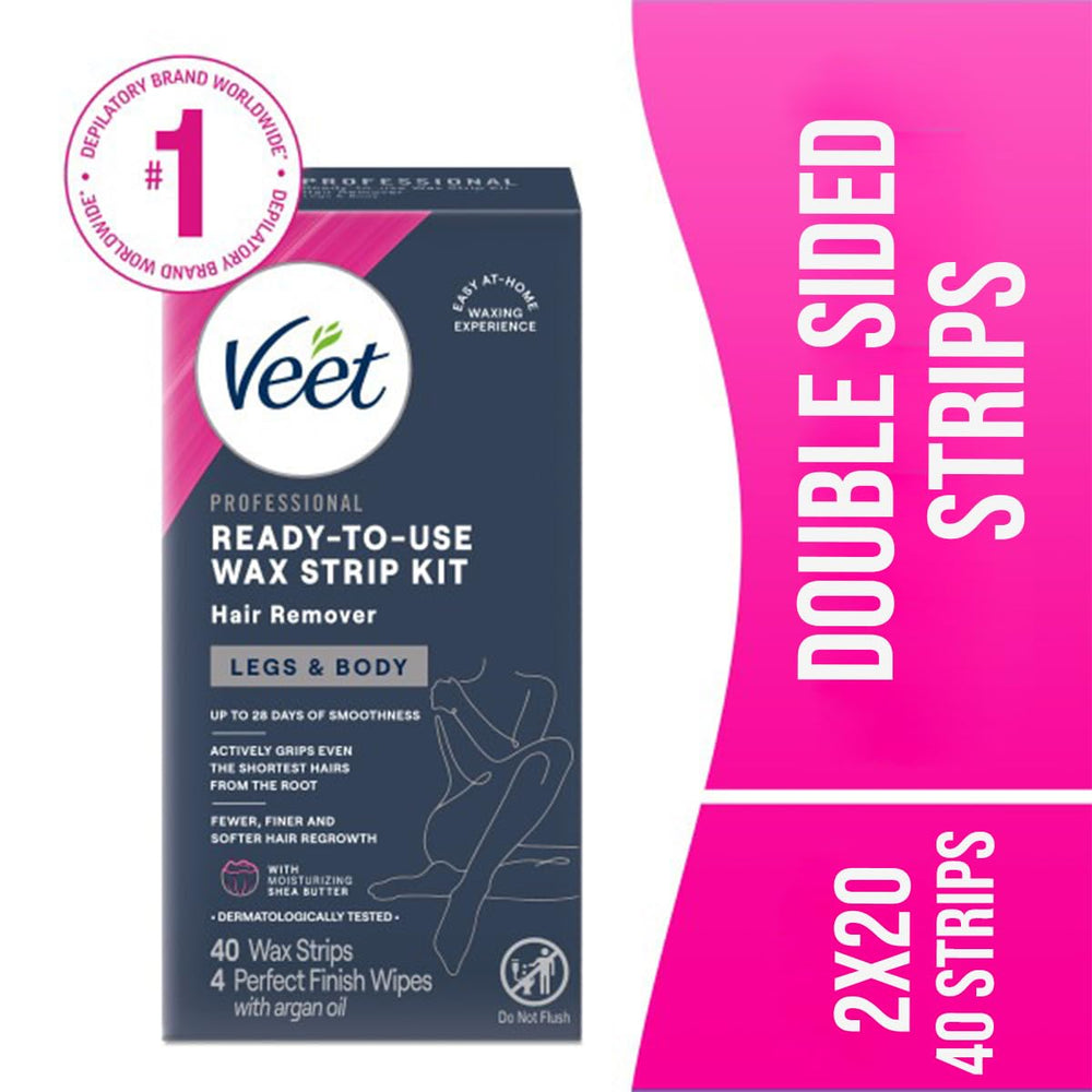 Veet two-pack wax-strip kit for busy lifestyles