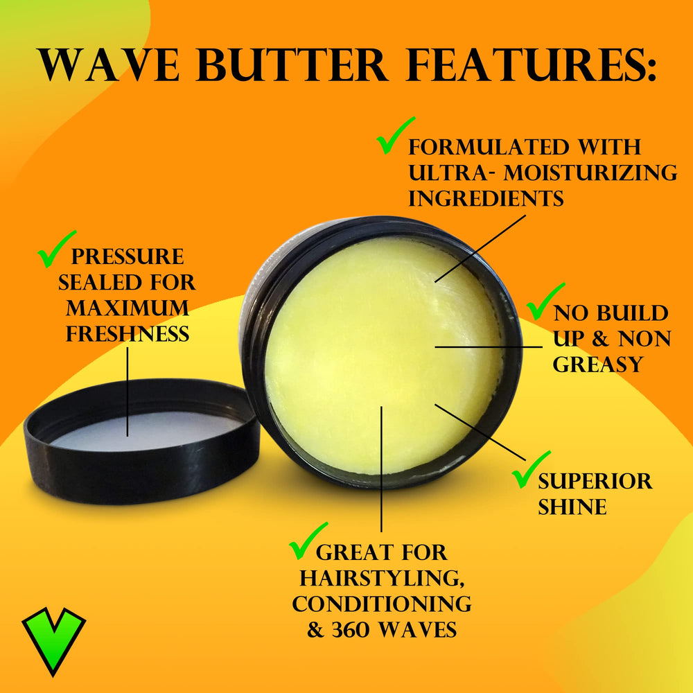 Veeta Superior Wave Butter jar closeup showing creamy conditioning.