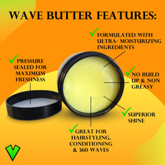 Veeta Superior Wave Butter jar closeup showing creamy conditioning.
