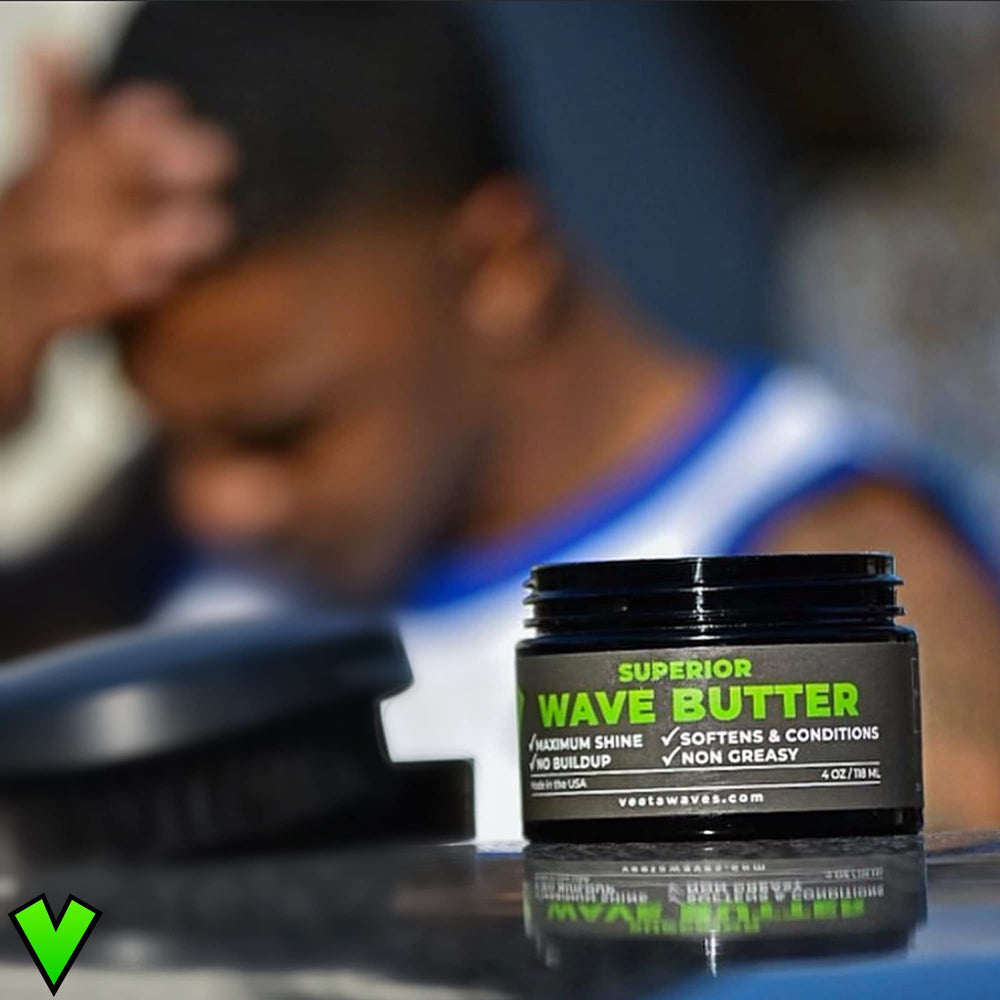 Veeta Wave Butter being rubbed into hair for deep moisture.