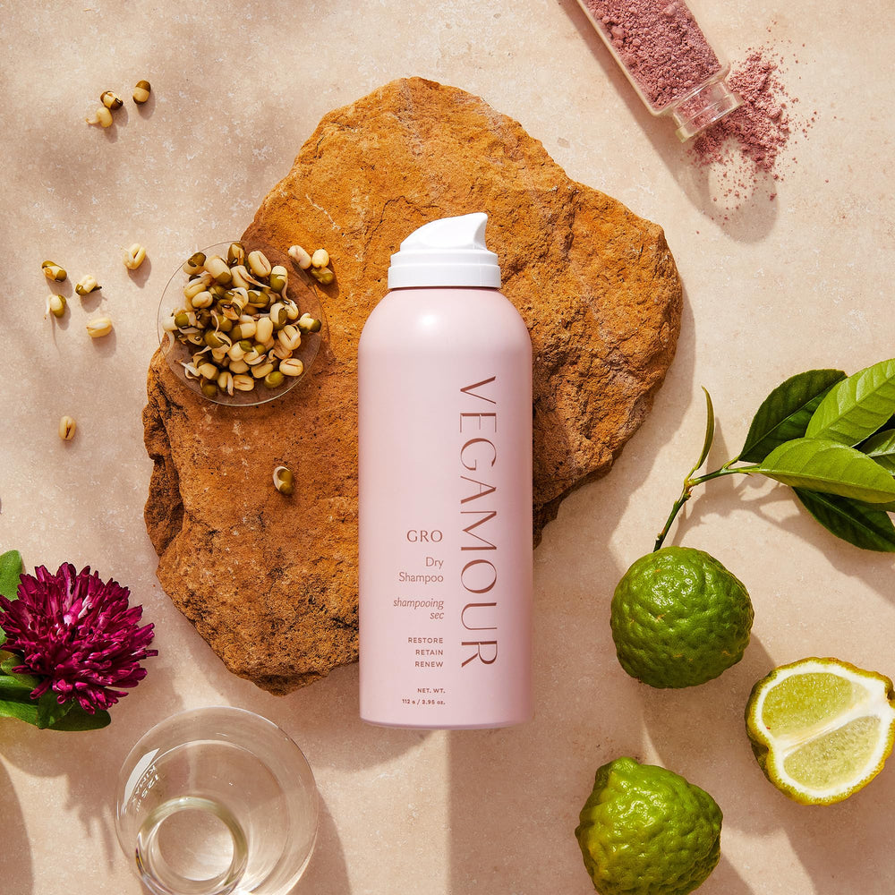 Clean benzene-free and talc-free ingredients in GRO Dry Shampoo