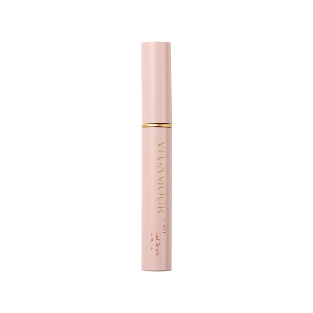 VEGAMOUR GRO Lash Serum bottle shown for fuller lashes with vegan formula.