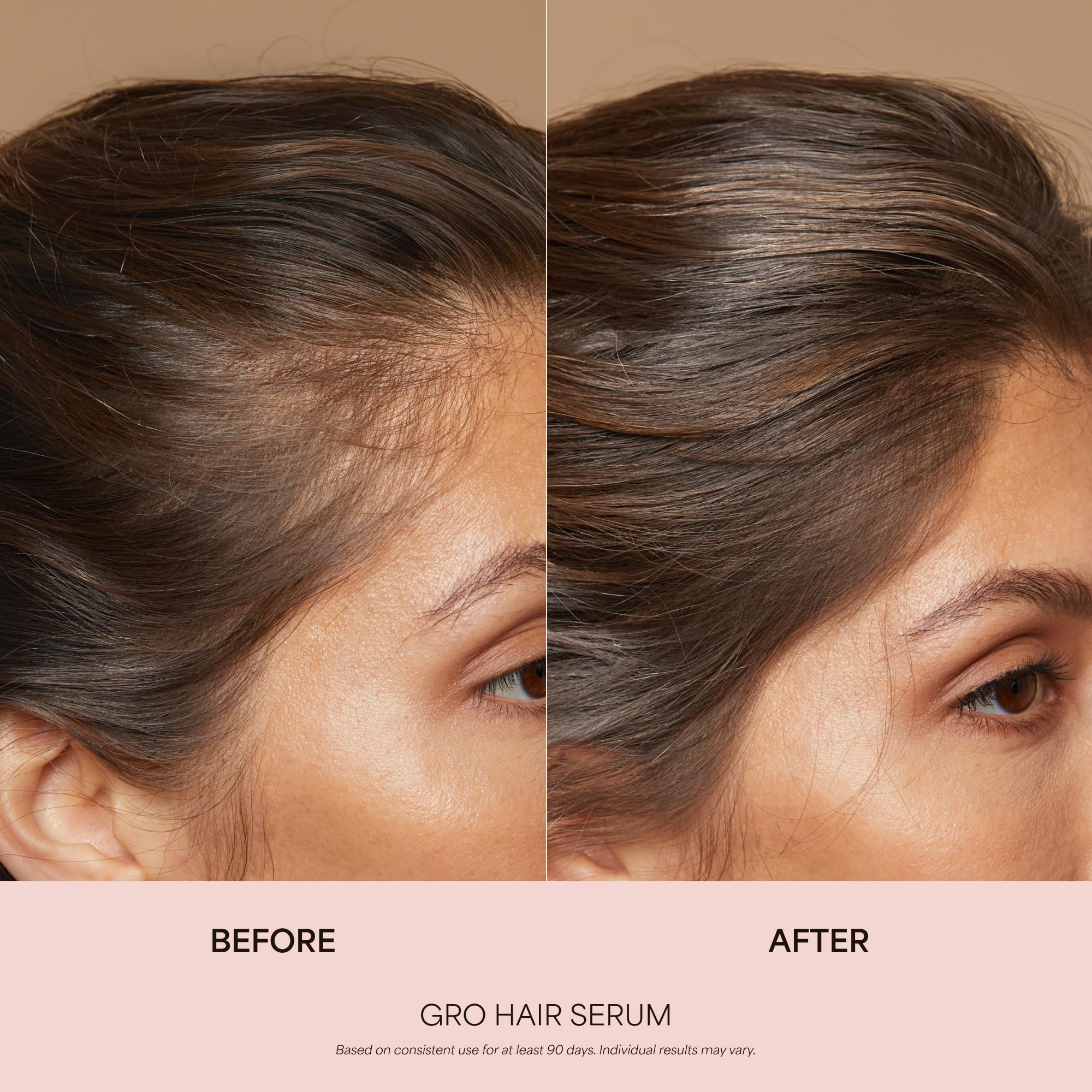 GRO shampoo travel-size bottle with gentle cleansing for all hair types