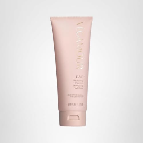 Silky finish concept with vegan keratin reference in GRO Shampoo.