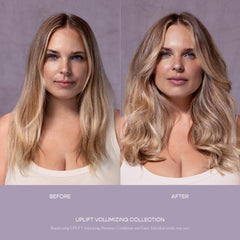 VEGAMOUR UPLIFT foam on damp hair ready for styling and lift.