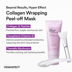 VEGANIFECT Mascarilla con colágeno brinda brillo inmediato y piel fresca.