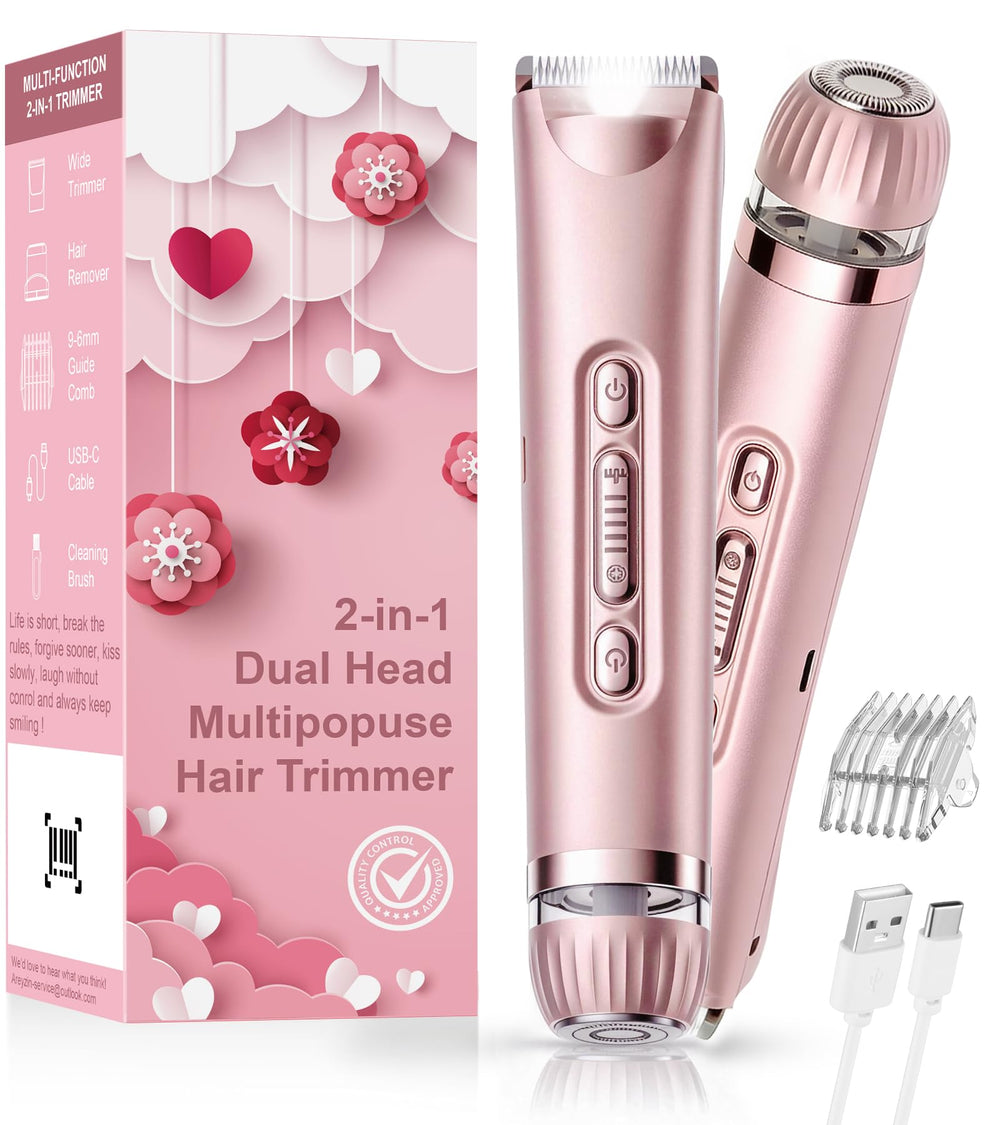 VEGITERIA bikini trimmer with LED light for precise, painless grooming