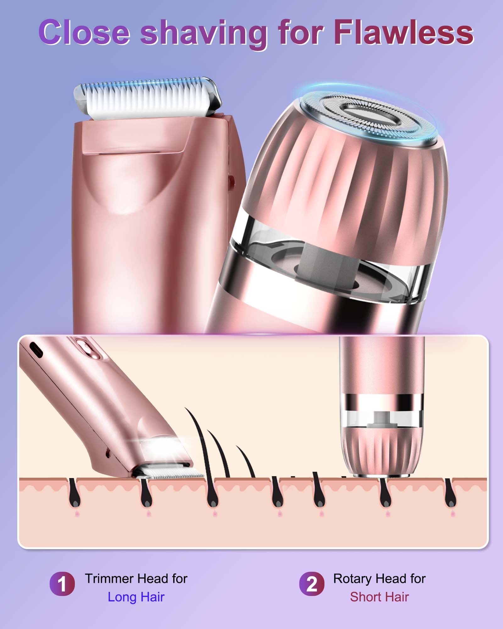 VEGITERIA underarm trimmer with skin-safe blades for gentle care