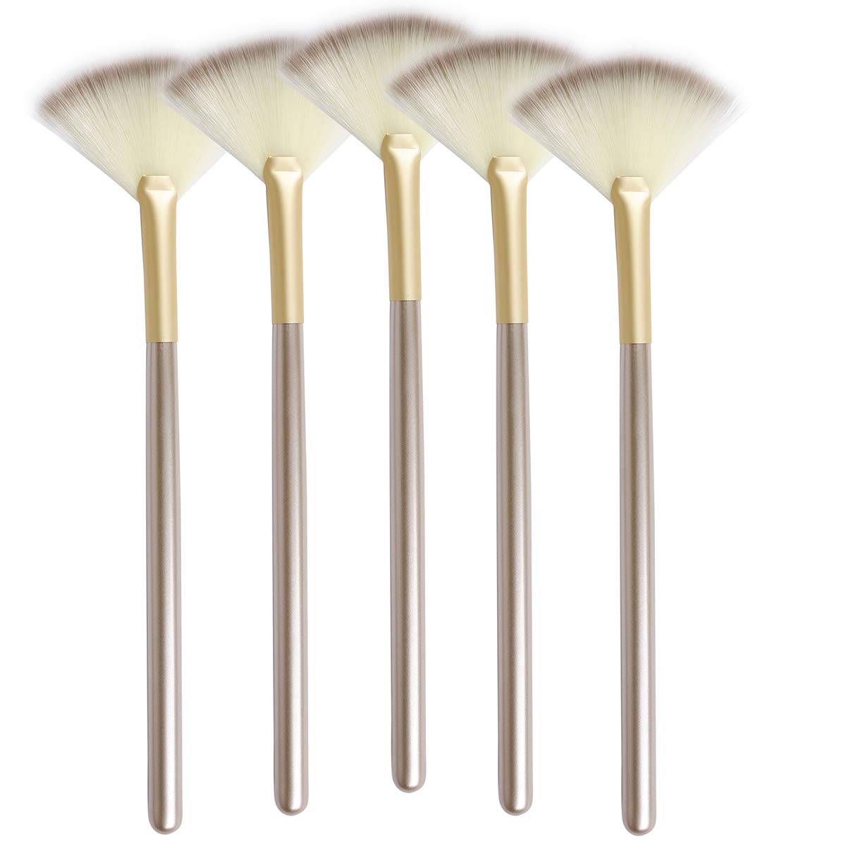 Veibeau Slim Soft Facial Fan Brush Pack of 5 for precise makeup and mask application.