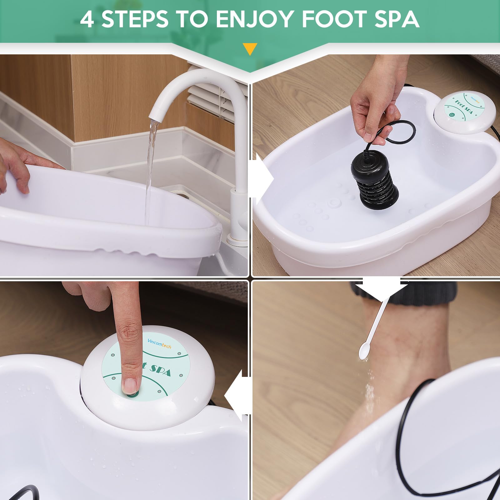 Veicomtech Ionic Foot Bath 30-minute timer indicating session length