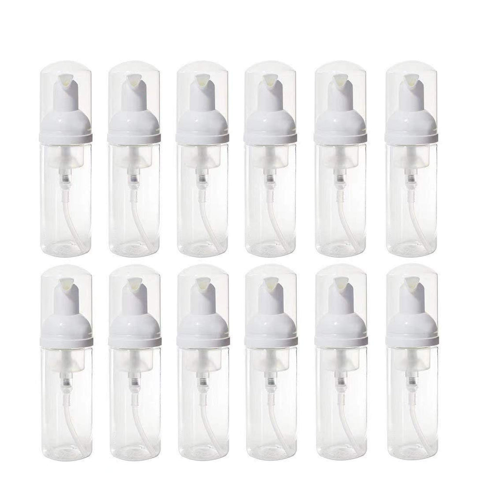 veidia 12-pack clear mini foaming bottles for travel and refillable use