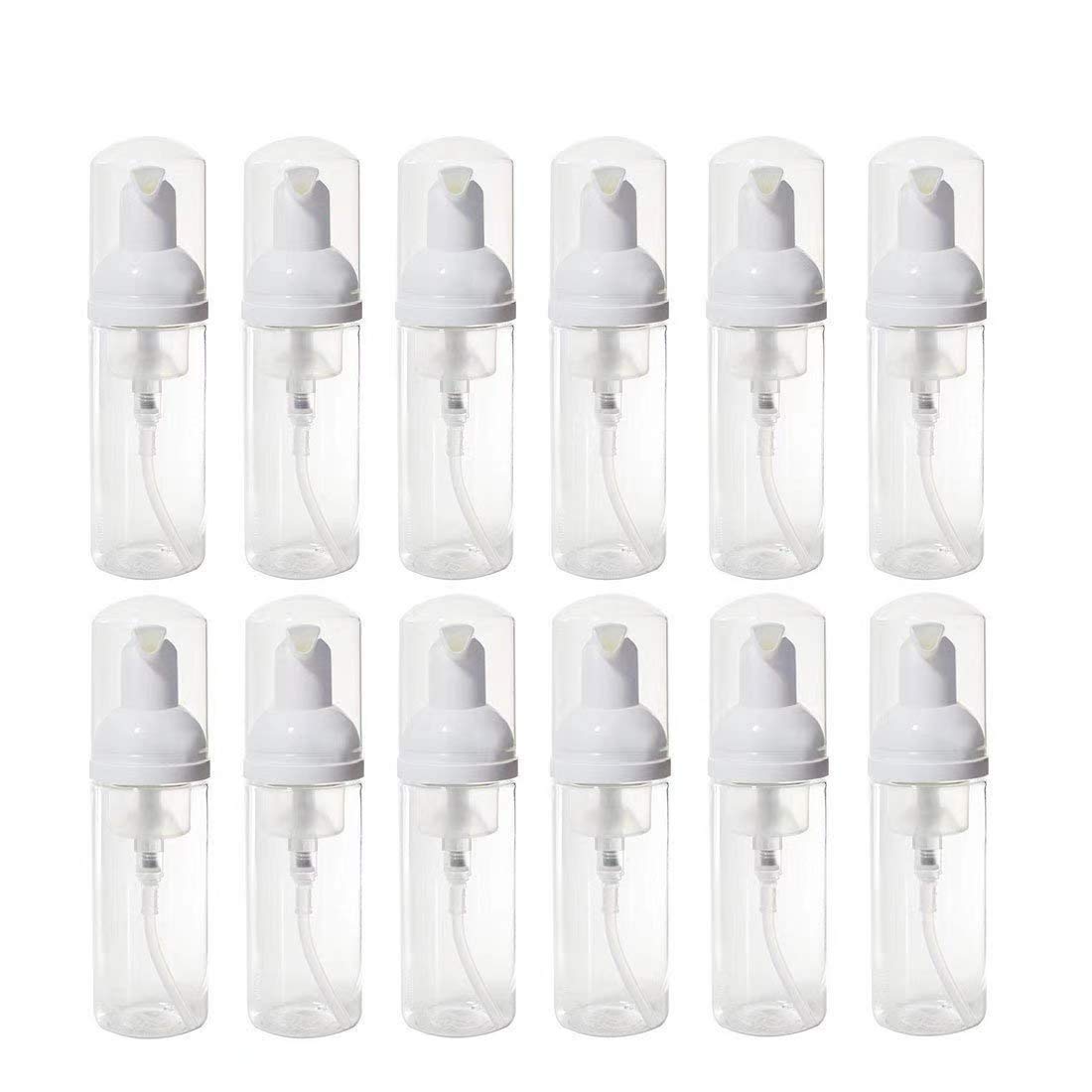 veidia 12-pack clear mini foaming bottles for travel and refillable use