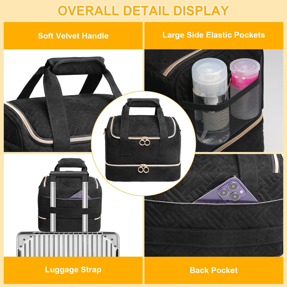 Veirdro durable quilted nylon shell protects your nail supplies on the go.
