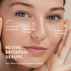 VELAMO ADVANCED caffeine eye stick held in hand for easy application.