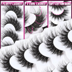 Veleasha cat-eye fluffy lashes with 3D fullness for subtle drama.