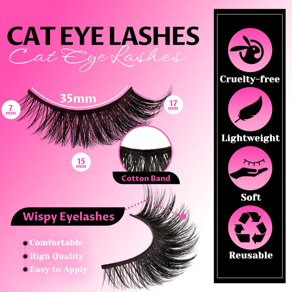 Veleasha Cat Eye Lashes band closeup reveals thin flexible band for comfort