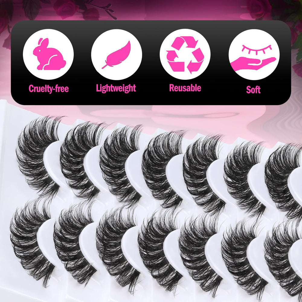 Veleasha vegan synthetic fiber lashes highlighting cruelty-free materials.