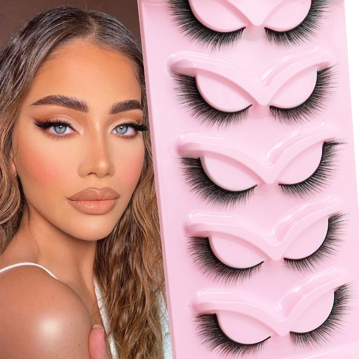 Veleasha Fox Eye Lashes pack defines bold fox-eye look.
