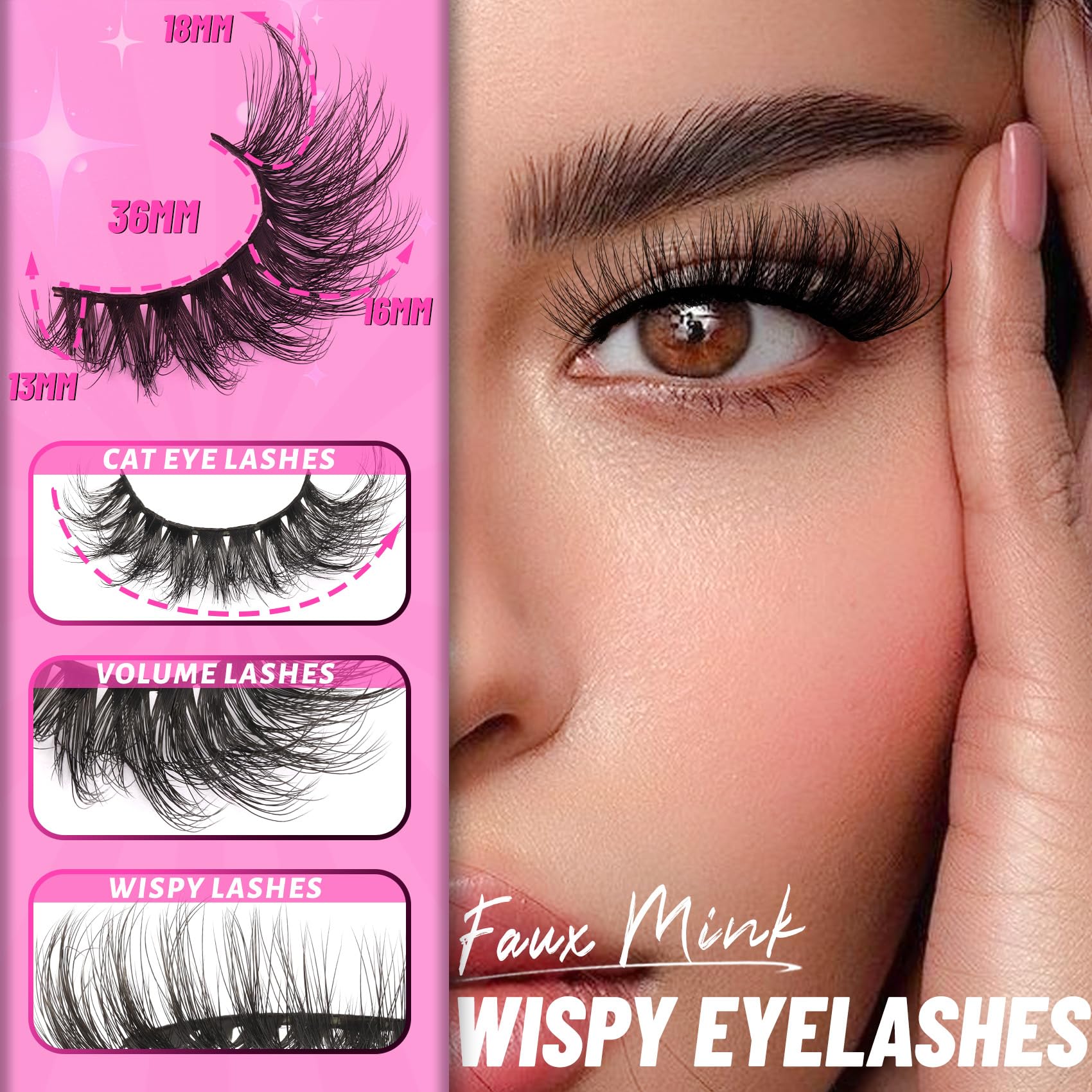 Veleasha handmade non-knotted lash bands ensure comfortable wear.