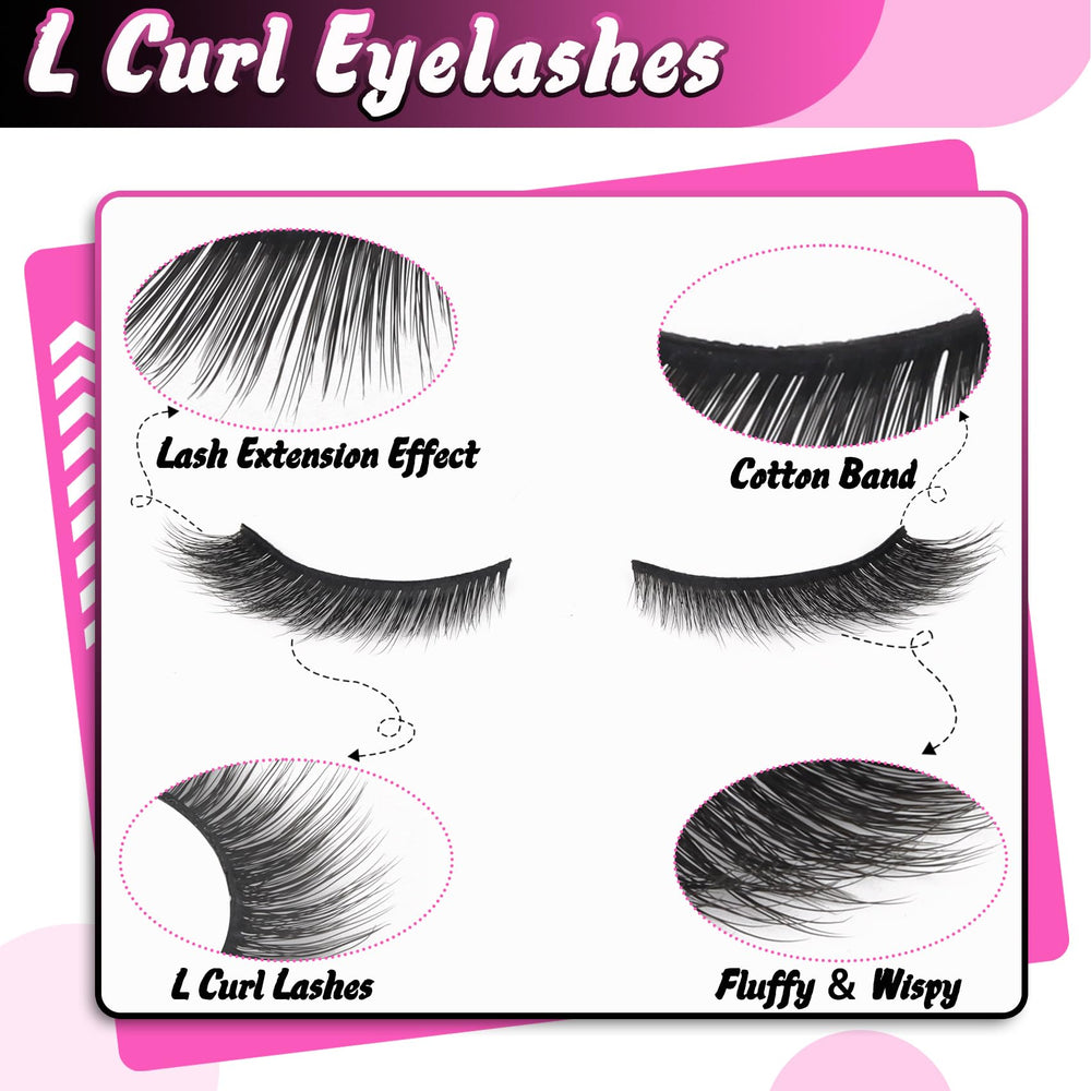 Veleasha L-Curl Fluffy Eyelashes add lift and length.