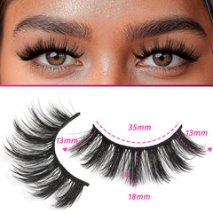 Veleasha Lashes 3D07 close-up strand detail highlights lush volume and texture.