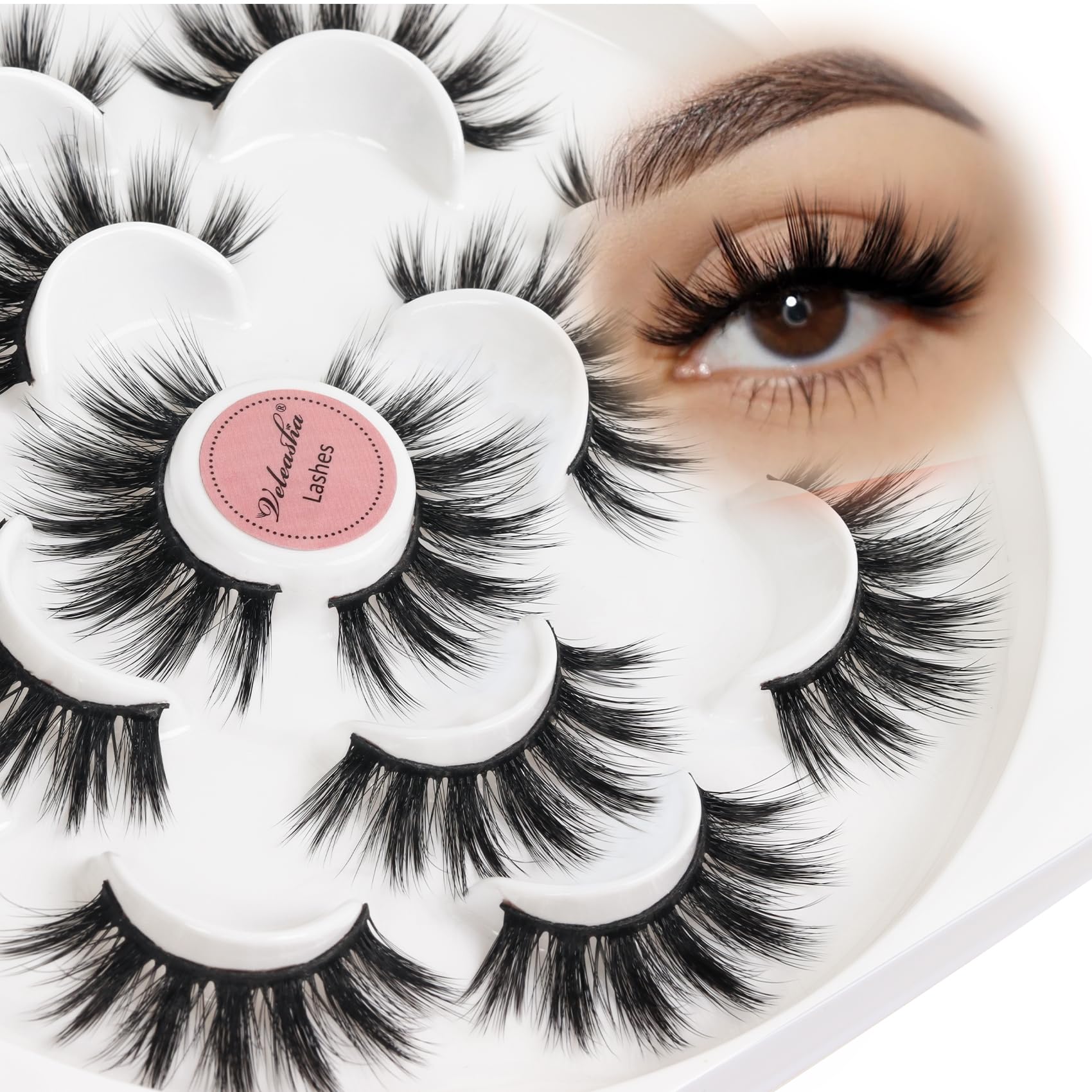 Veleasha Lashes 5D fluffy design for natural-looking volume.