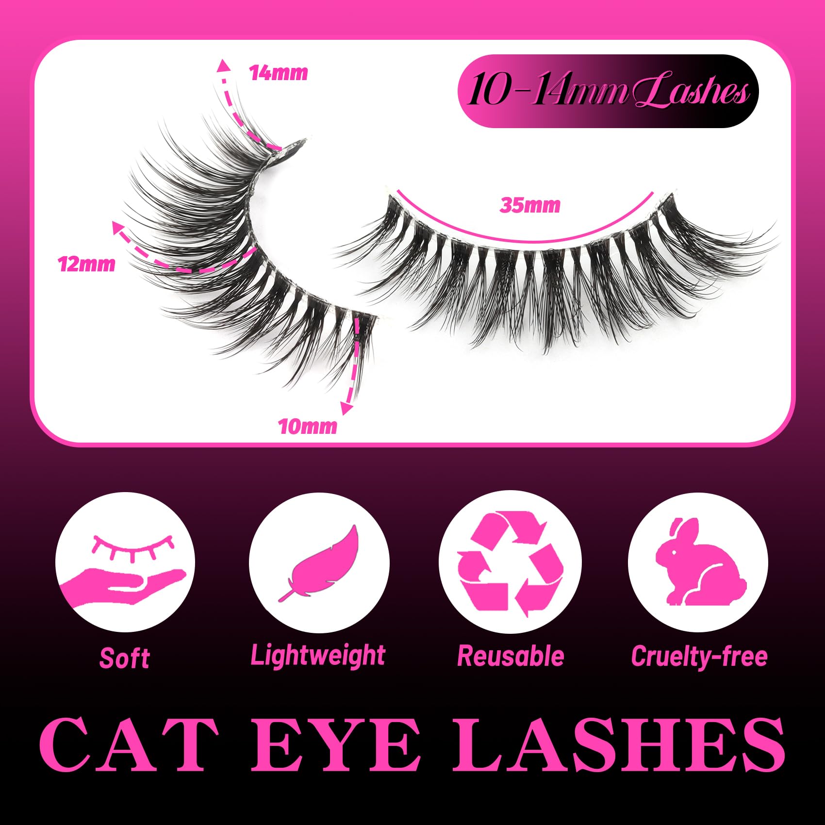 Veleasha Lashes artificial mink fibers feel soft and comfortable.