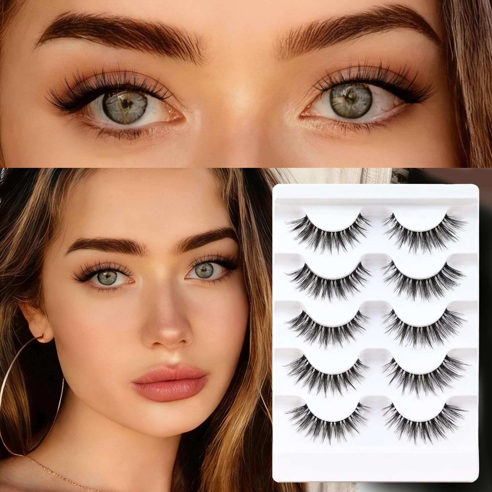 Veleasha Lashes clear band pack blends with lashes for seamless wear.