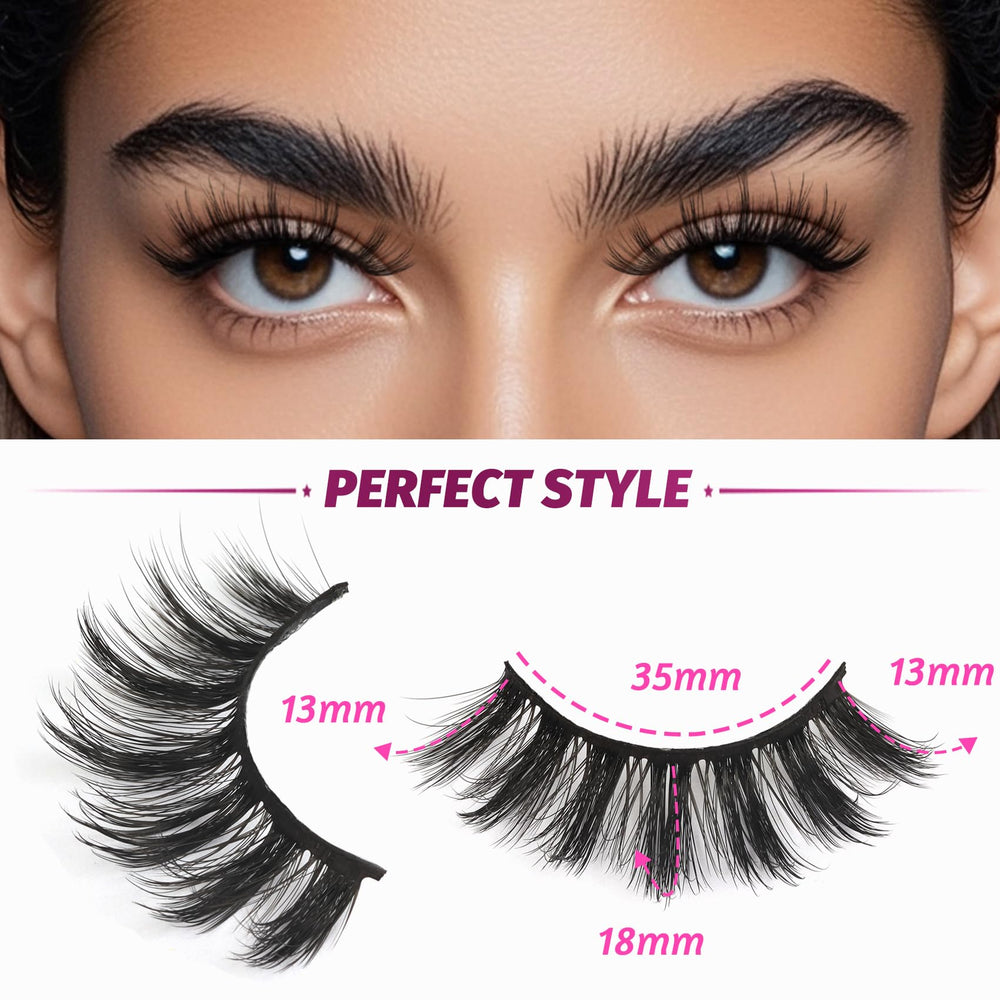 Veleasha 18mm lashes in soft fibers offer lightweight comfort.