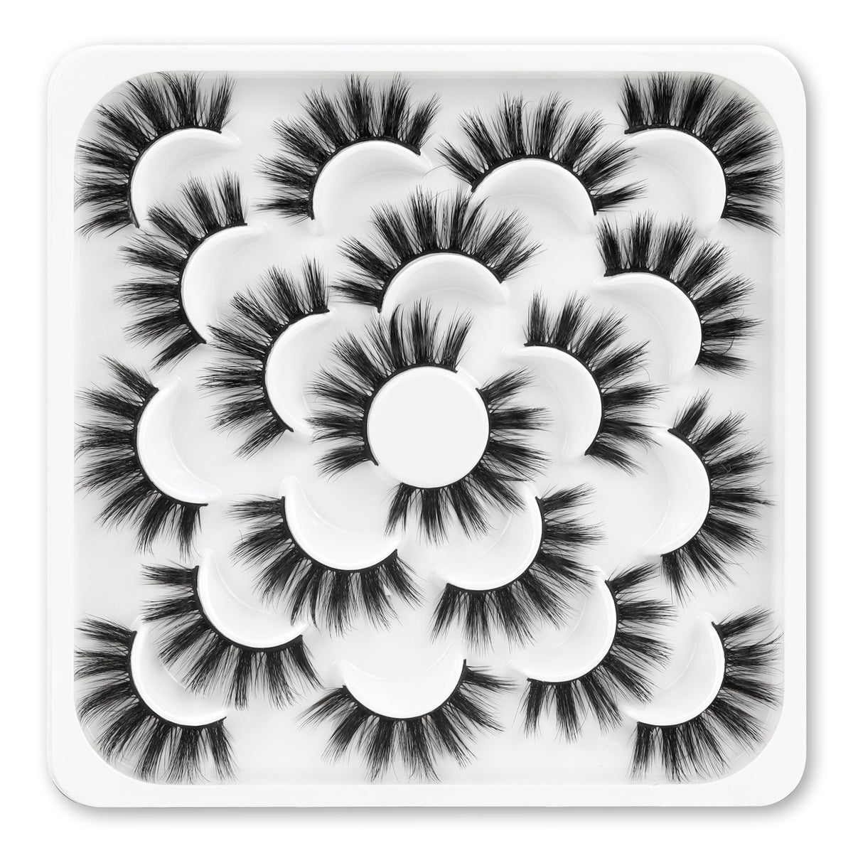 Veleasha Lashes wispy 18mm 3D faux mink strips for natural definition.