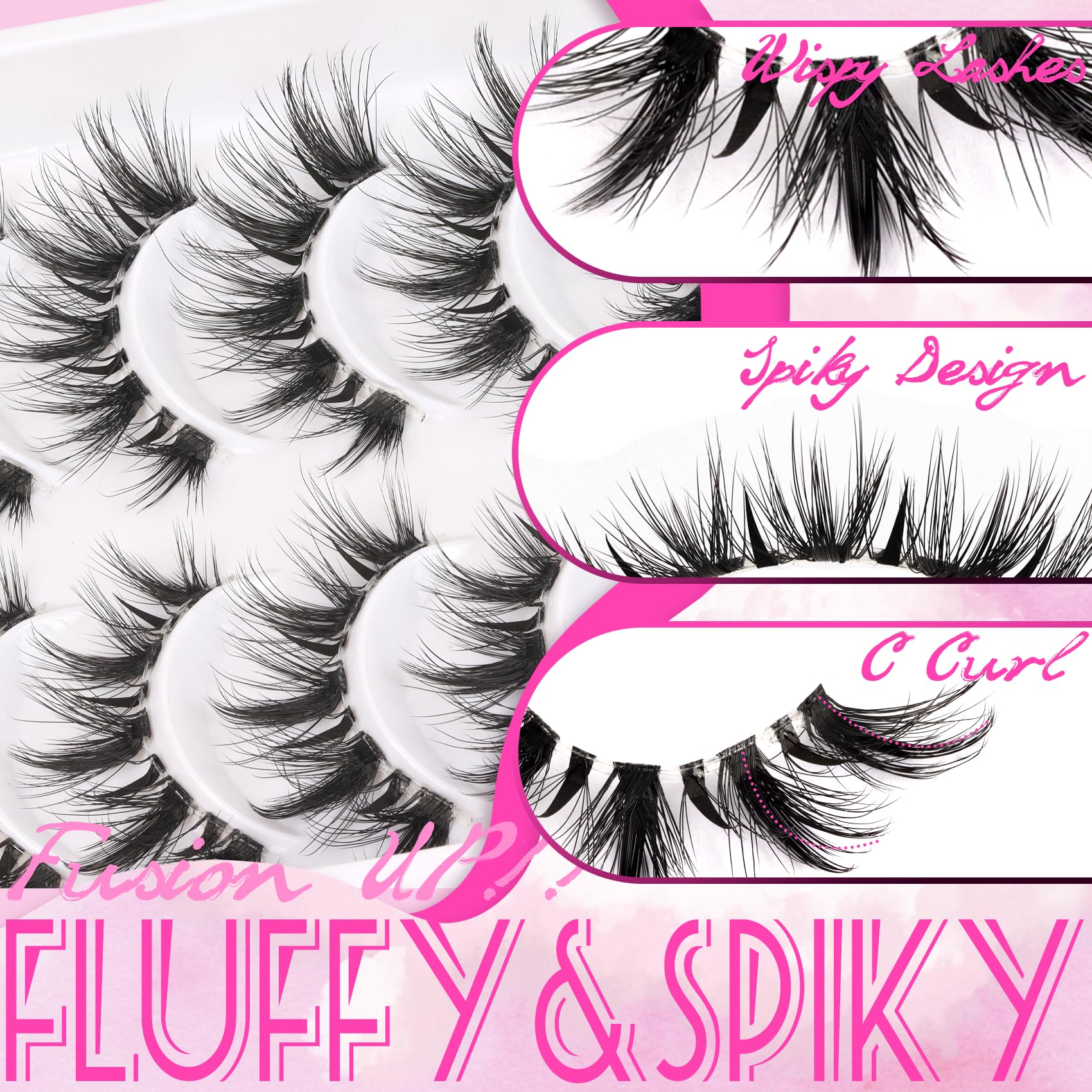 Veleasha Spiky02 lashes featuring laser-tipped spikes for dramatic volume