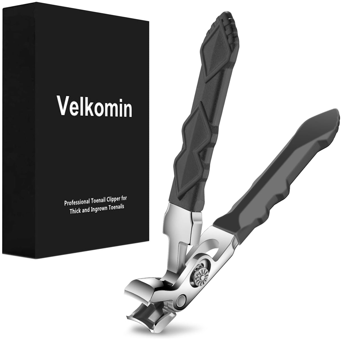 Velkomin long-handle toe nail clippers with ergonomic grip for safe senior care.