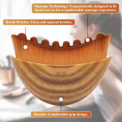 VELLASIO lymphatic contour face brush bristles closeup highlight ultra-soft bristles for sensitive skin.