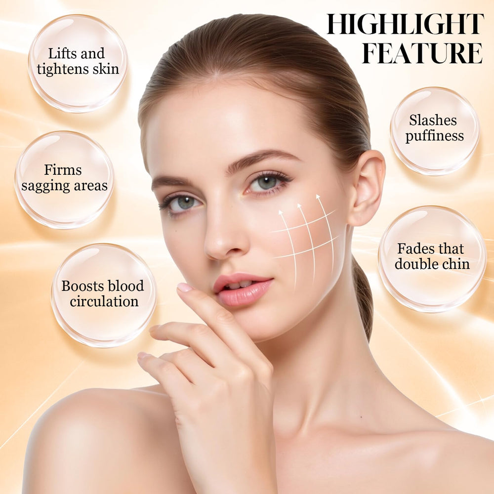 VELLASIO lymphatic contour face brush being used on dry skin for a relaxing massage.