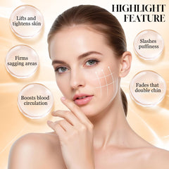 VELLASIO lymphatic contour face brush being used on dry skin for a relaxing massage.