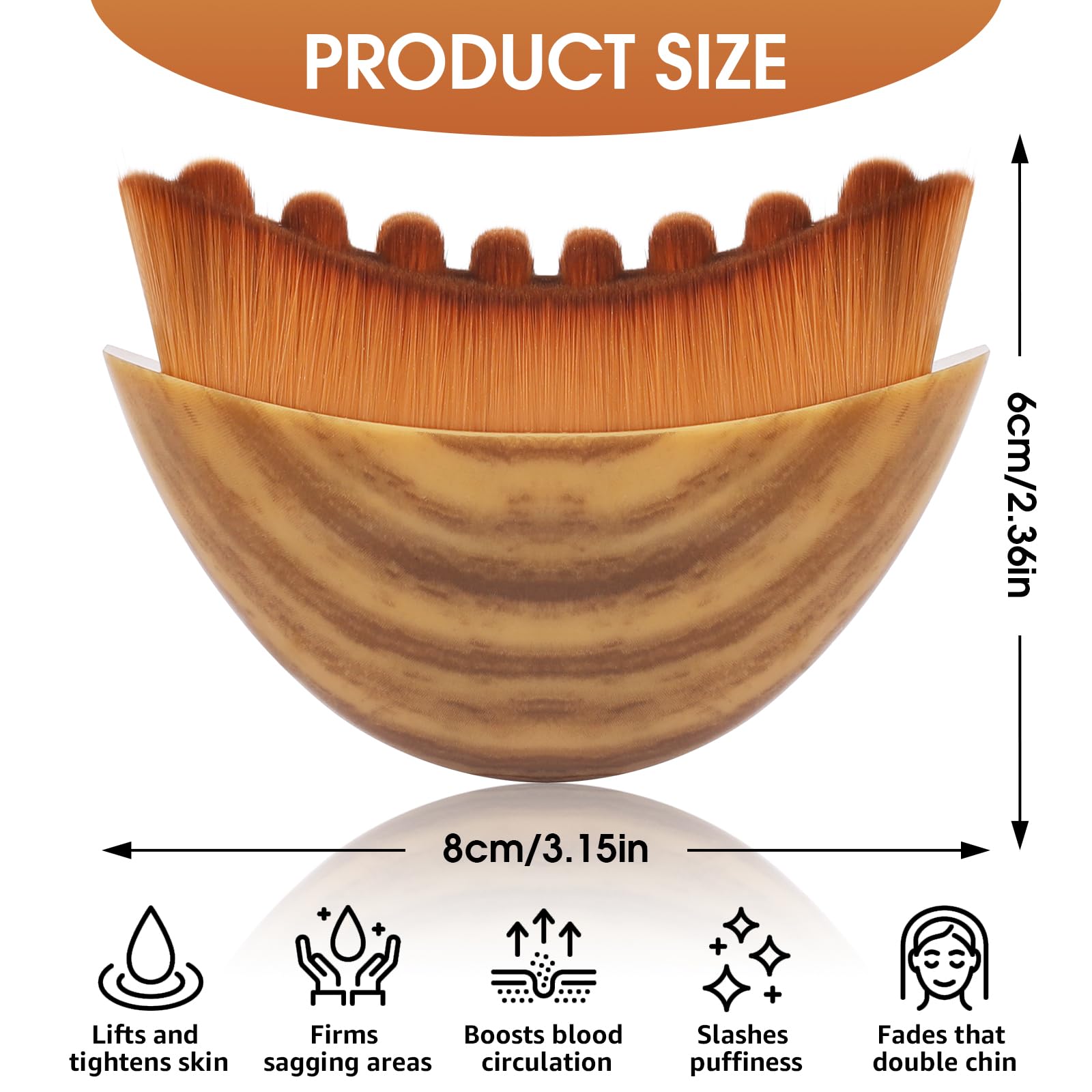 VELLASIO lymphatic contour face brush compact portable design ideal for travel.