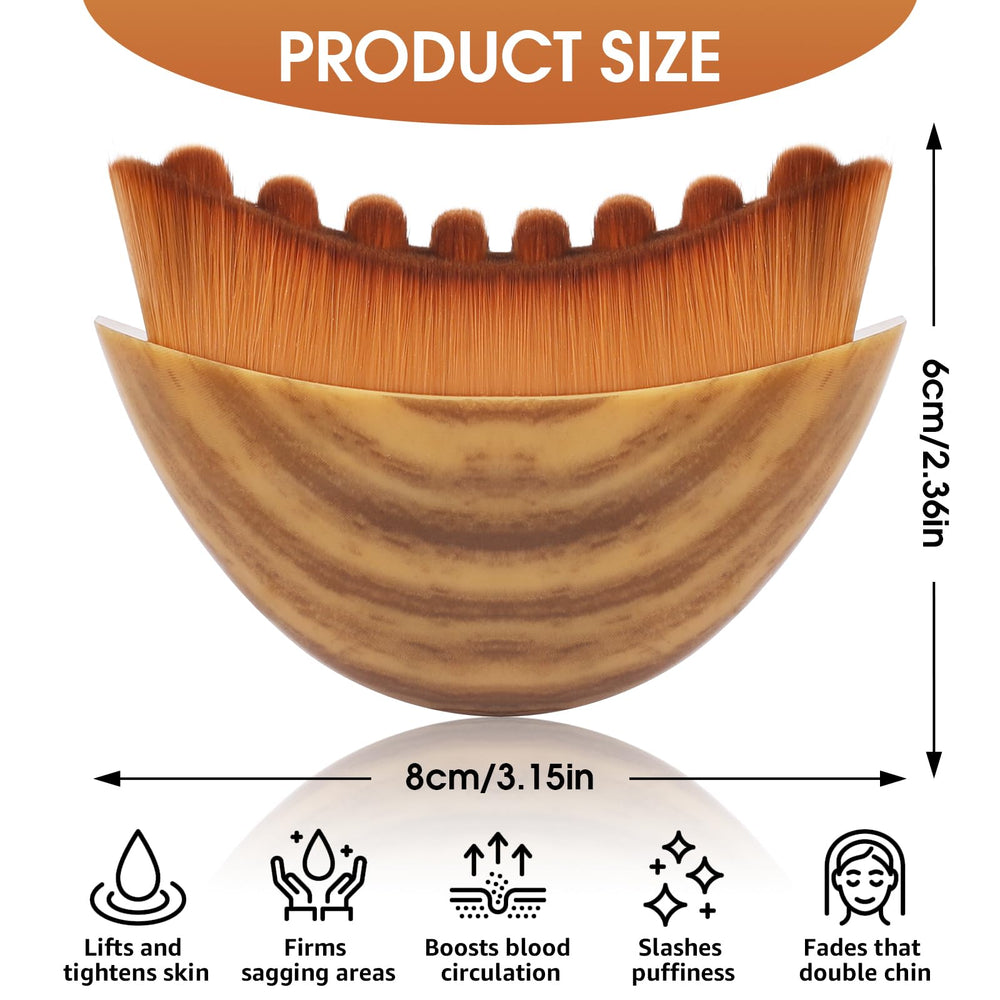 VELLASIO lymphatic contour face brush compact portable design ideal for travel.