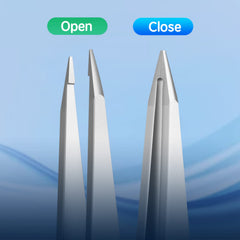 Velodios pointed tweezers chin hair removal scene showing targeted plucking