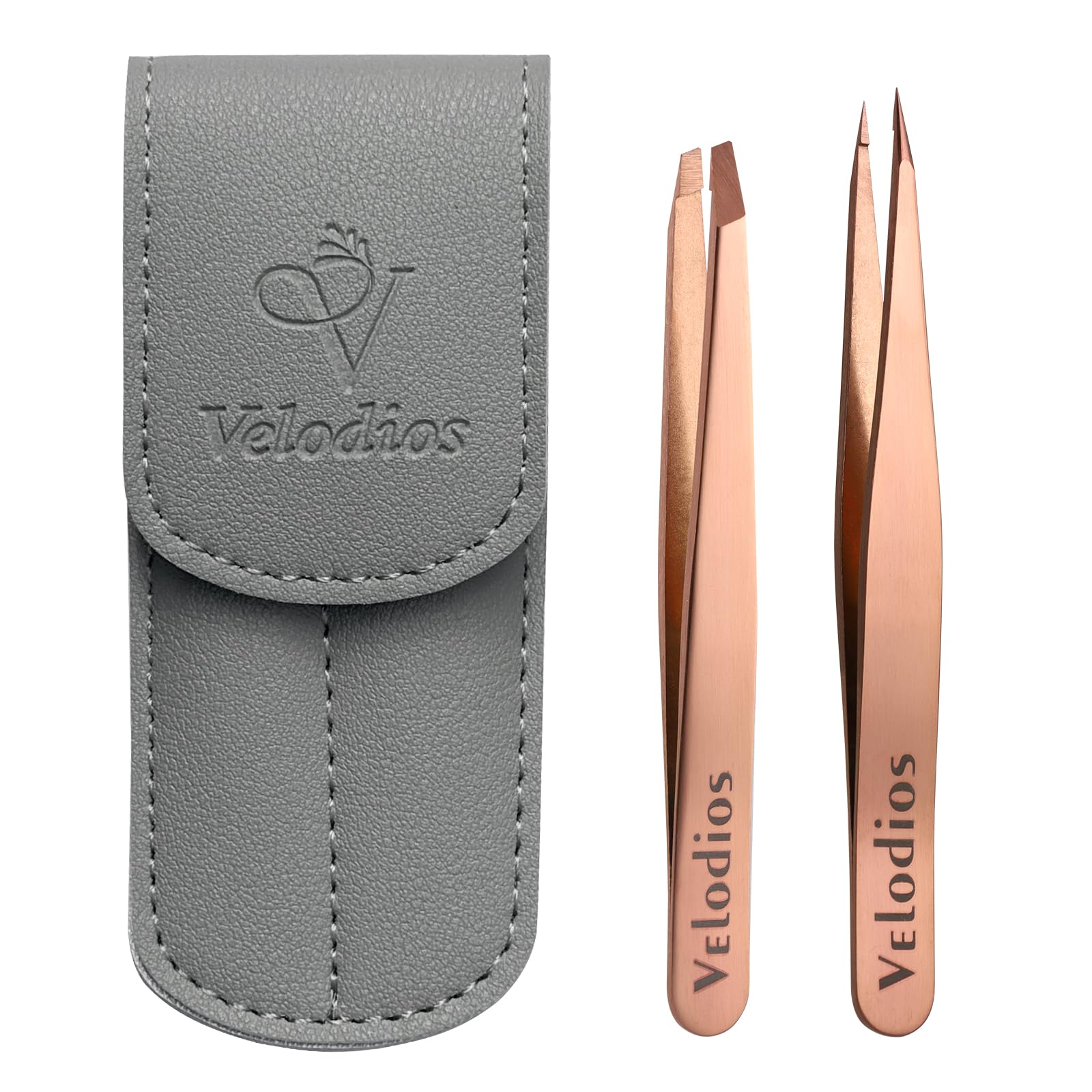 Velodios precision tweezers for eyebrows offer perfectly aligned tips for precise shaping.
