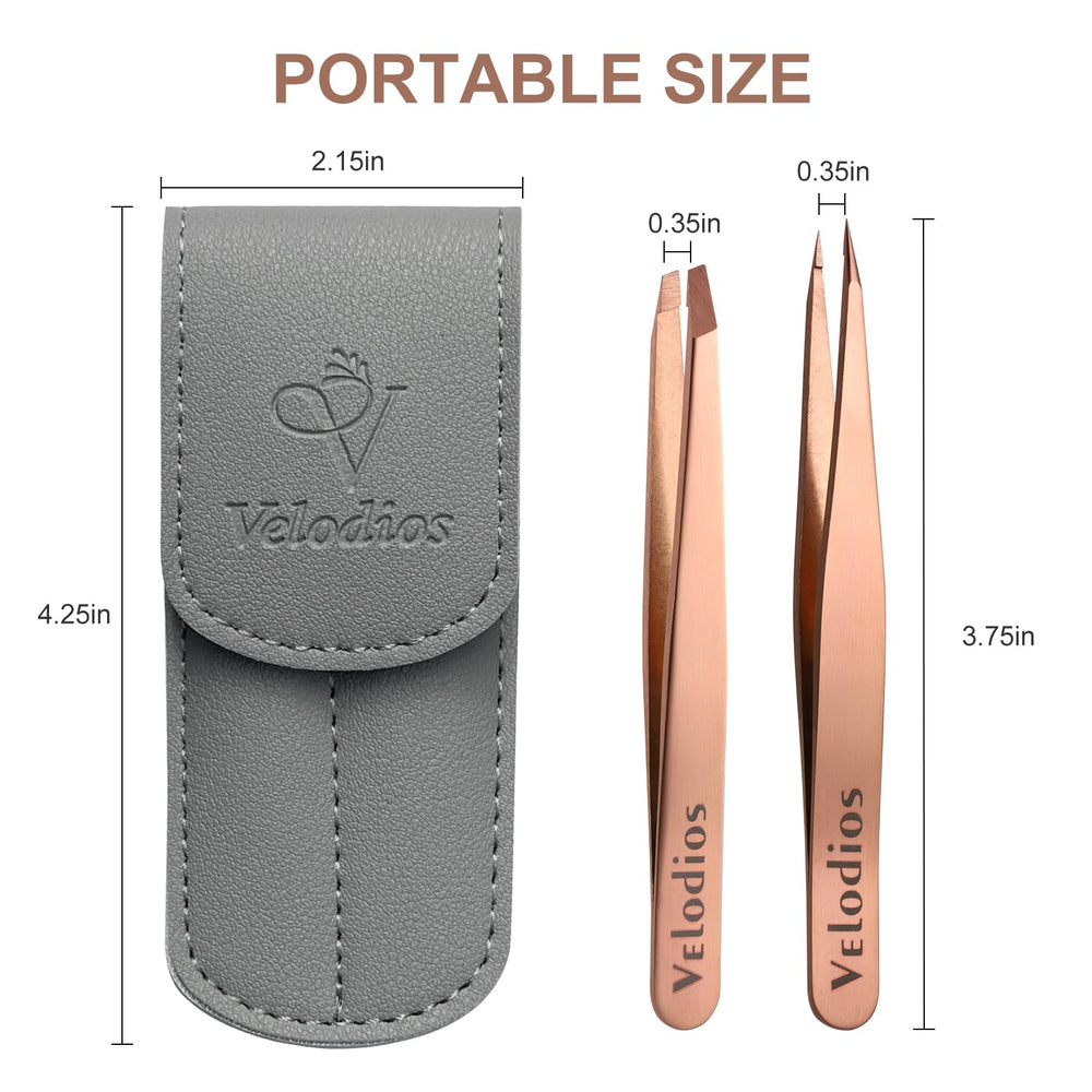 Velodios precision tweezers for facial hair enable accurate grip on fine hairs.