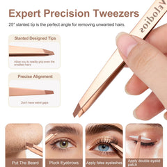Velodios slant-tip tweezers provide precise tip alignment for safe ingrown hair removal.