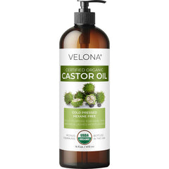 Velona aceite de ricino orgánico con bomba para uso diario en cabello