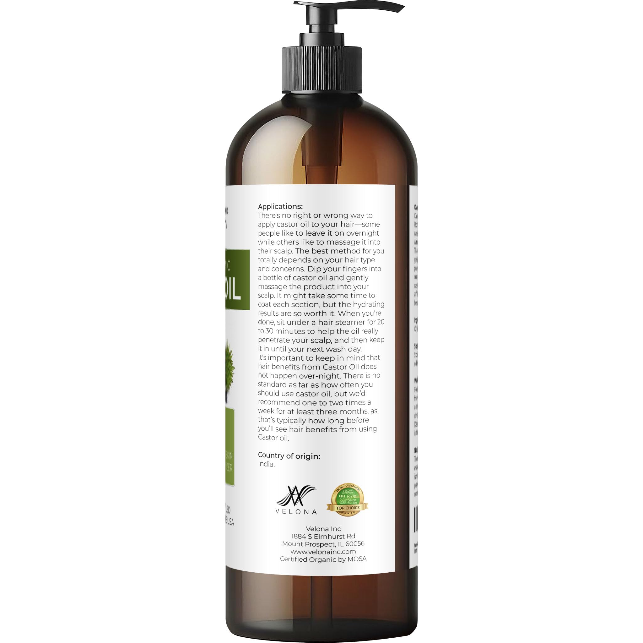 Velona aceite de ricino para cejas y pestañas con acabado definido