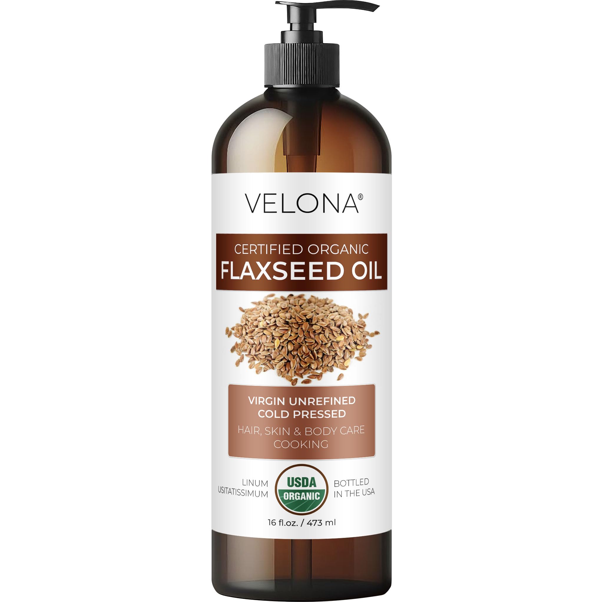 Velona aceite de linaza - botella vertida para cuidado suave de la piel