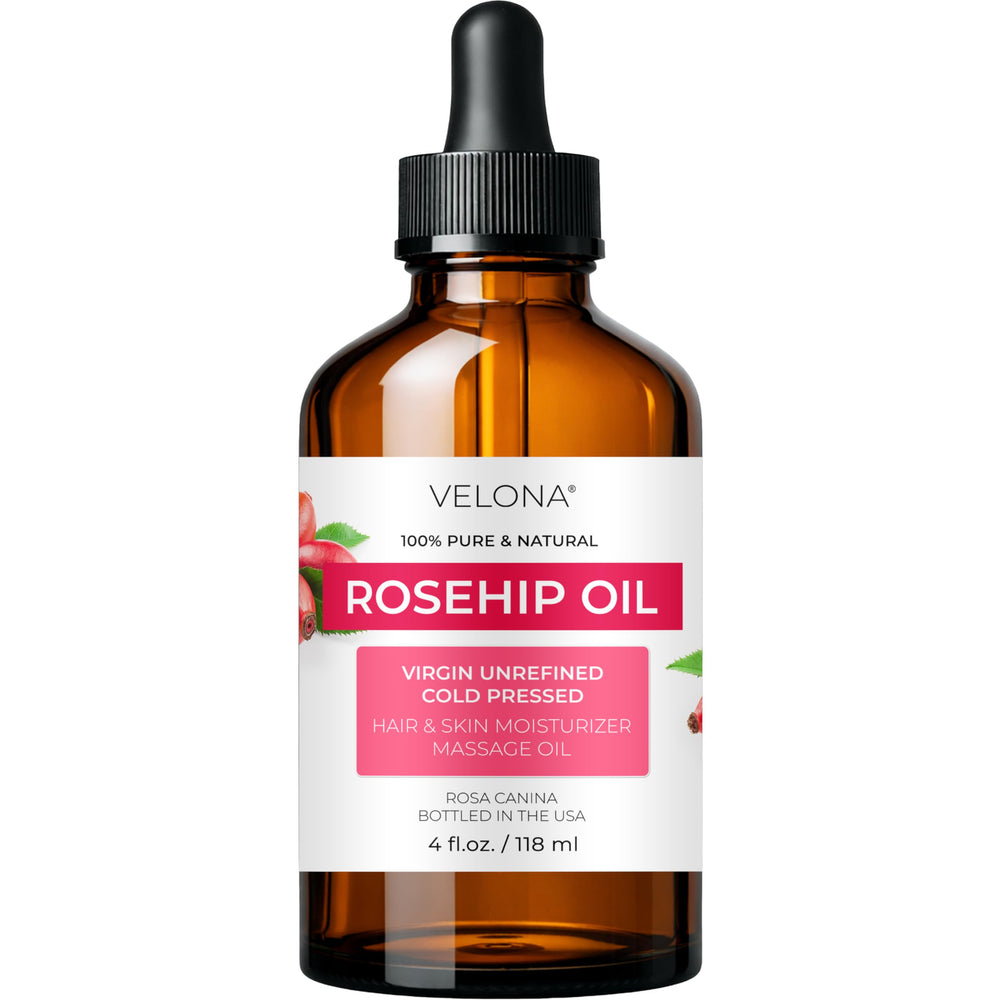 Velona Aceite de Rosa Mosqueta botella 118 ml para hidratación suave de piel.